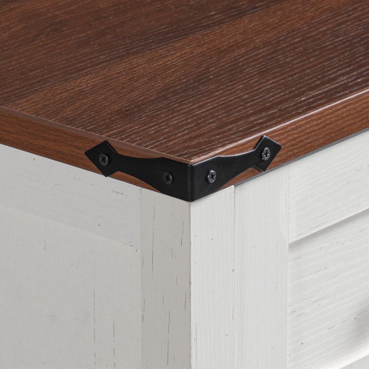 53.2" Farmhouse Fridge Cabinet Cabinet with Power Outlet, White