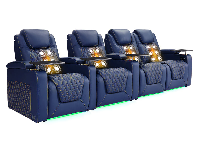 Weilianda LumiChic Massage Series 4-Seat Ergonomic Power Seating | Ambient Lighting for Home Theater