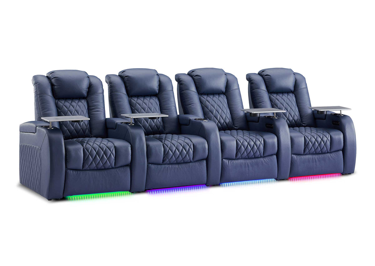 Weilianda FortLux XL Series – Big & Tall Design | 4-Seat Zero Gravity Leather Recliner for Living Room Home Theater