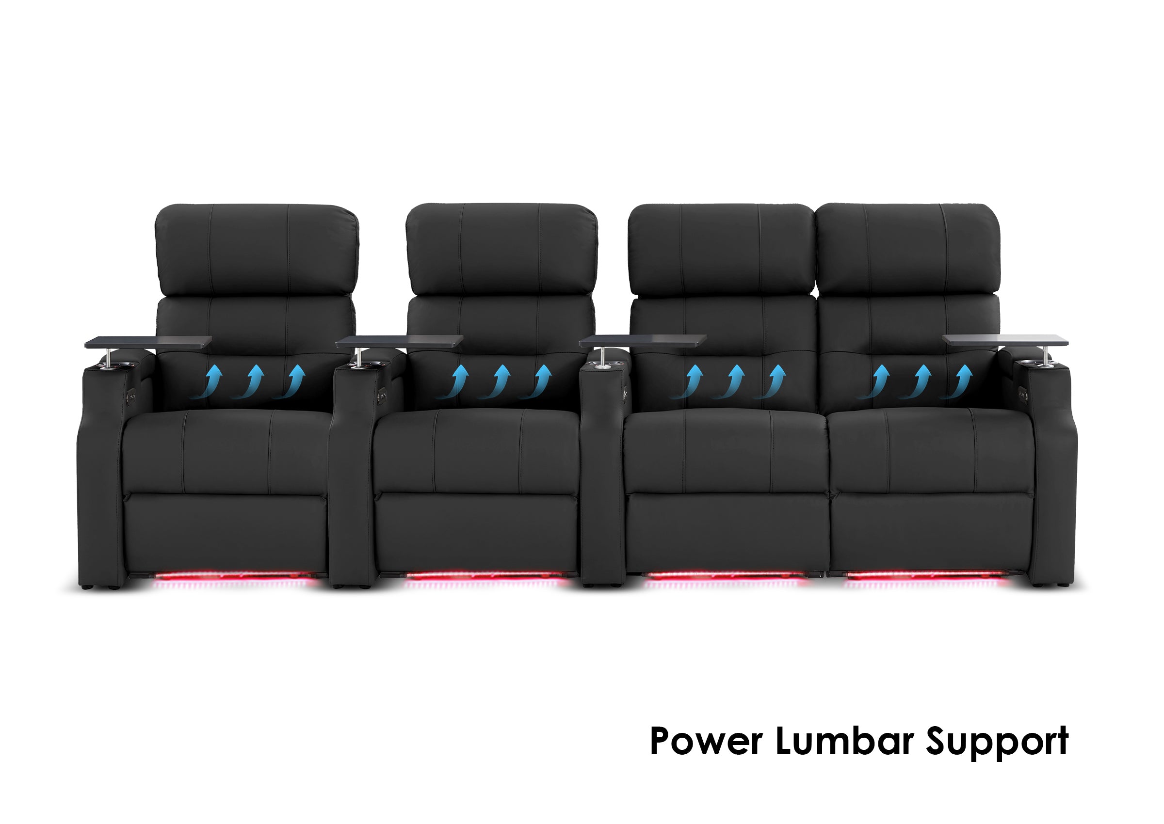 Weilianda Vanguard Lumbar Series Zero Gravity Seating Row of 4 with Integrated Lumbar Support