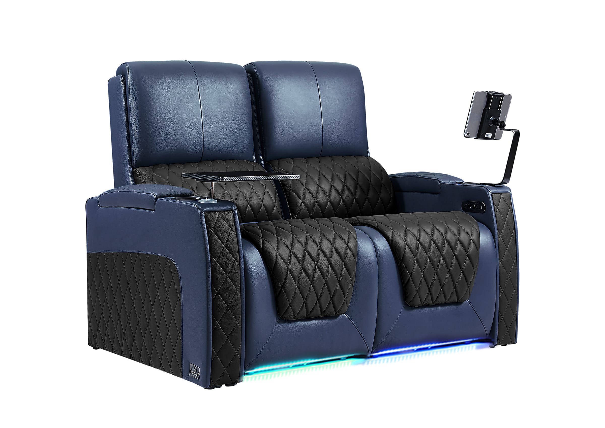 Weilianda AstroUltra Series Blue Custom Two-Tone 2 Seat Power Recliner with Zero Gravity Seating