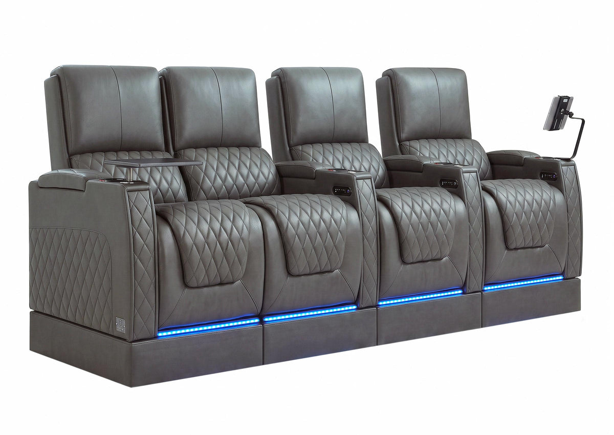 Weilianda AstroUltra Riser Series Home Theater Seating Row of 4 | Zero Gravity, 7-Color Lighting
