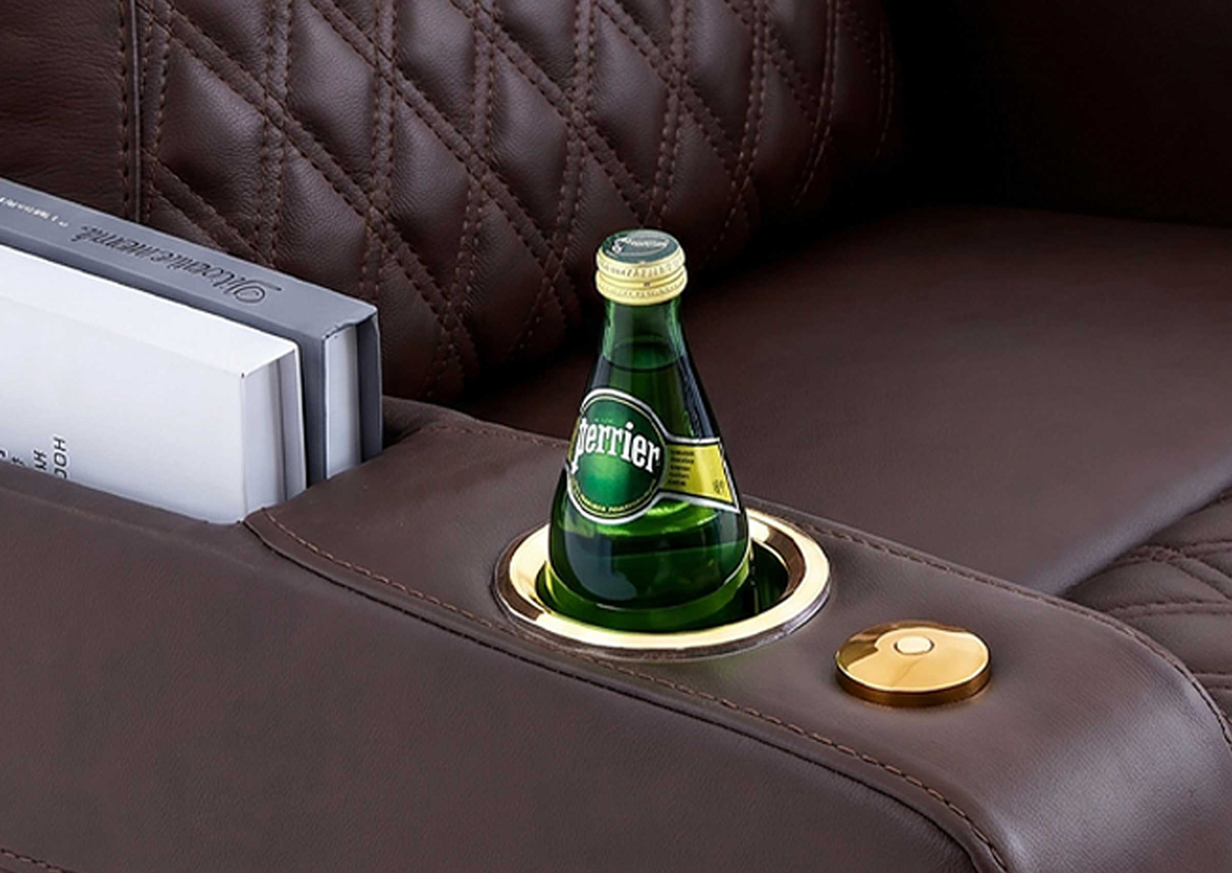 Chic Series Brown Power Recliner | Ambient Lighting Sofa