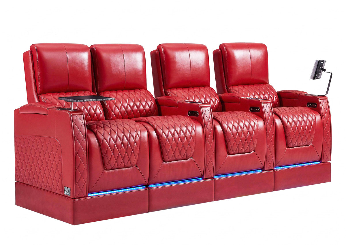 Weilianda AstroUltra Riser Series Home Theater Seating Row of 4 | Zero Gravity, 7-Color Lighting