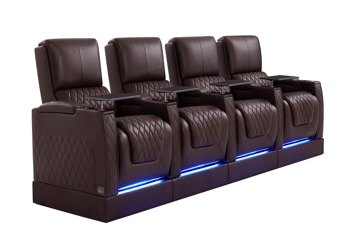 Weilianda AstroUltra Riser Series Home Theater Seating Row of 4 | Zero Gravity, 7-Color Lighting