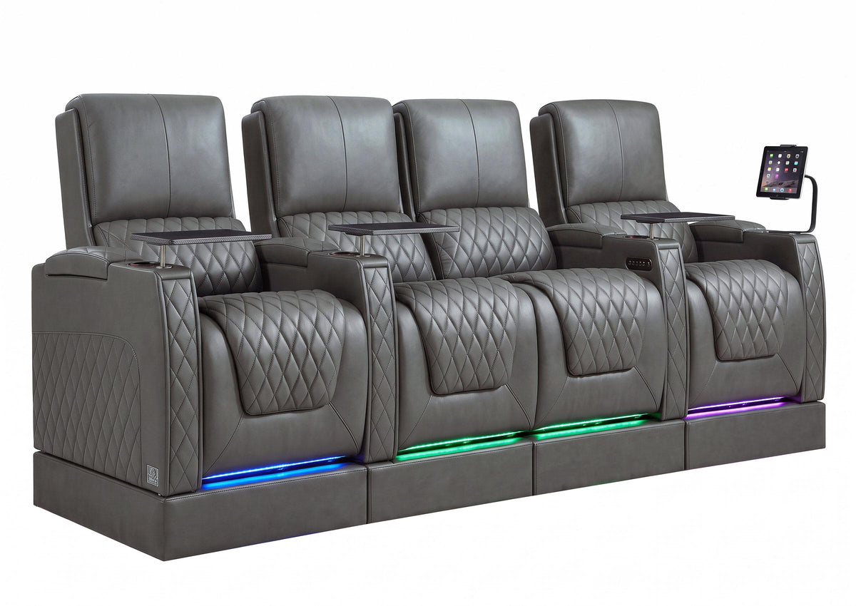 Weilianda AstroUltra Riser Series Home Theater Seating Row of 4 | Zero Gravity, 7-Color Lighting