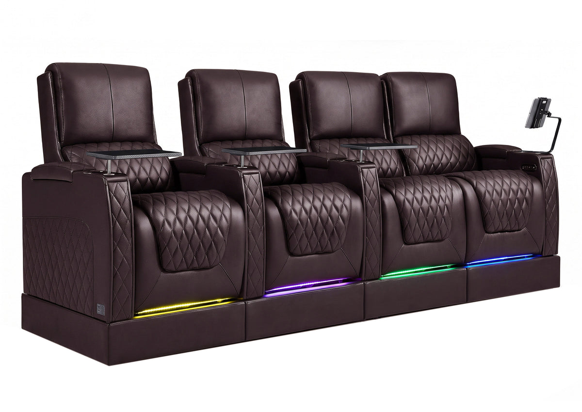 Weilianda AstroUltra Riser Series Home Theater Seating Row of 4 | Zero Gravity, 7-Color Lighting
