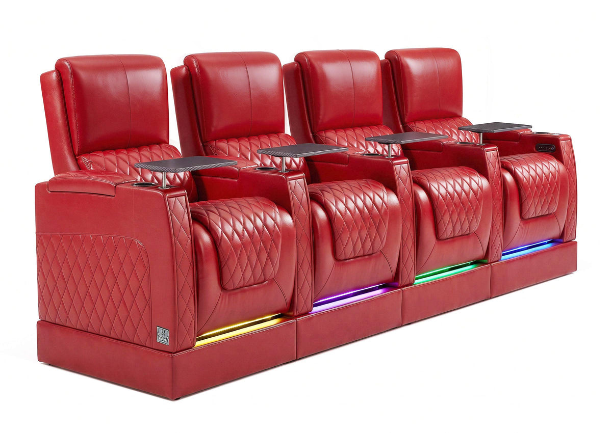 Weilianda AstroUltra Riser Series Home Theater Seating Row of 4 | Zero Gravity, 7-Color Lighting
