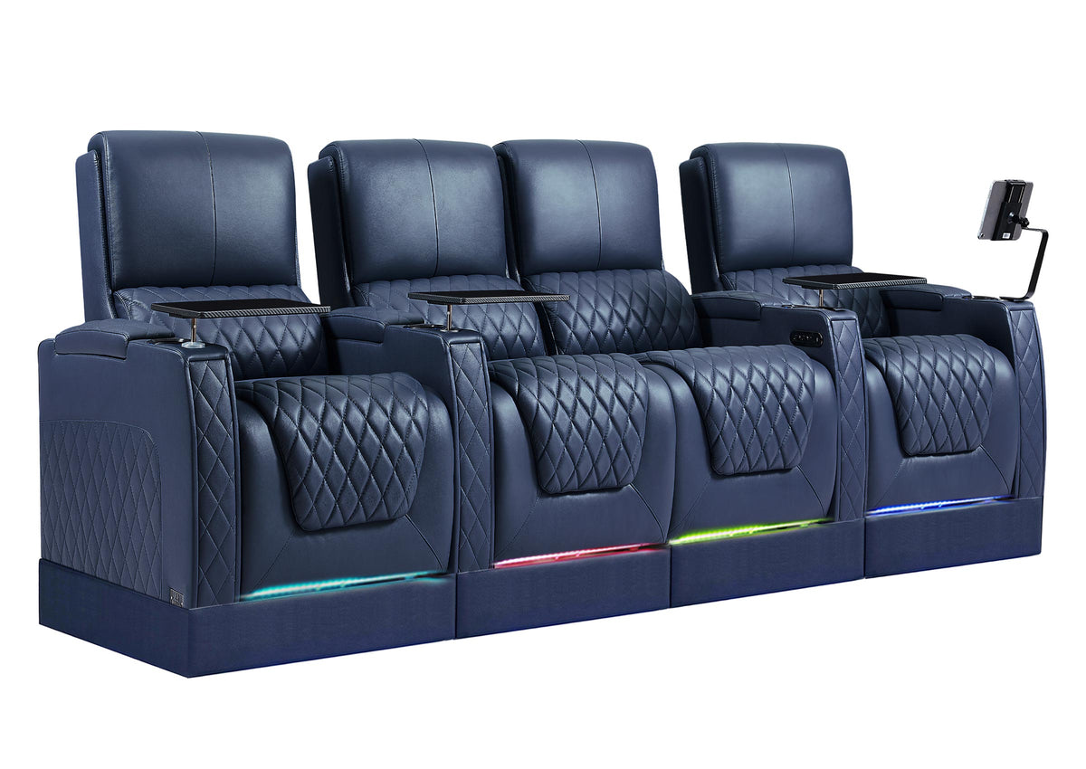 Weilianda AstroUltra Riser Series Home Theater Seating Row of 4 | Zero Gravity, 7-Color Lighting
