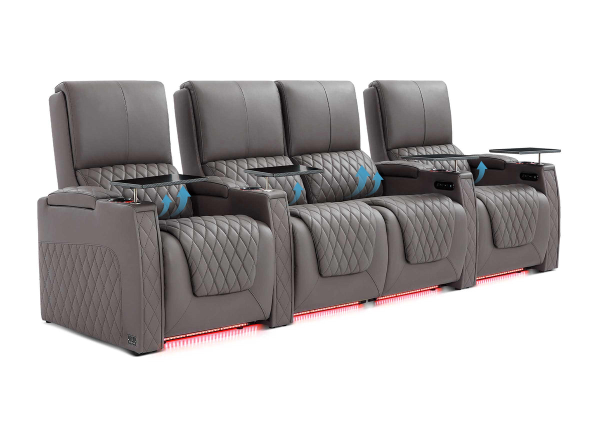 Weilianda AstroUltra Lumbar Series Movie Theater Seating with Adjustable Lumbar Support Row of 4 | Zero Gravity Recliner
