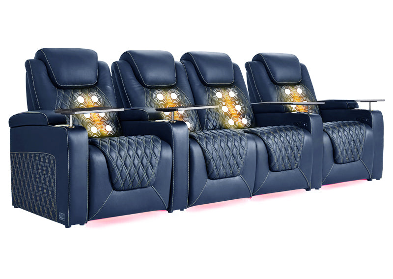 Weilianda LumiChic Massage Series 4-Seat Ergonomic Power Seating | Ambient Lighting for Home Theater