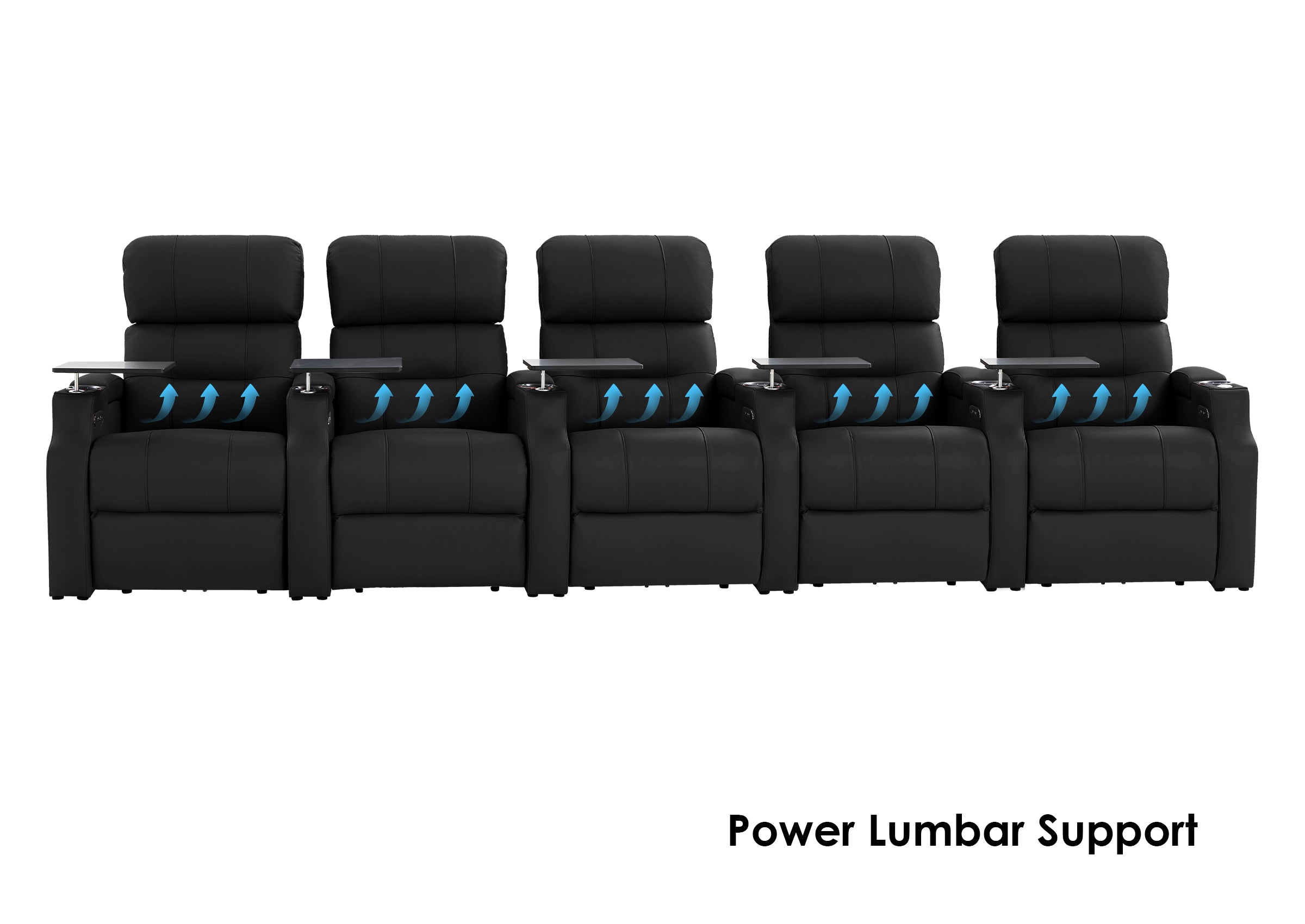 Weilianda Vanguard Lumbar Series Five-Seat Movie Theater Recliner with Adjustable Lumbar Support