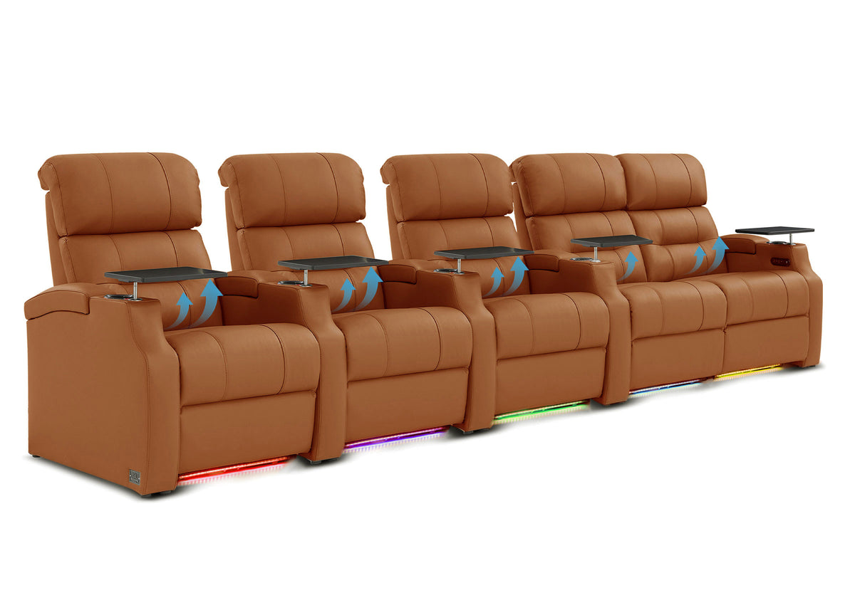 Weilianda Vanguard Lumbar Series Five-Seat Movie Theater Recliner with Adjustable Lumbar Support