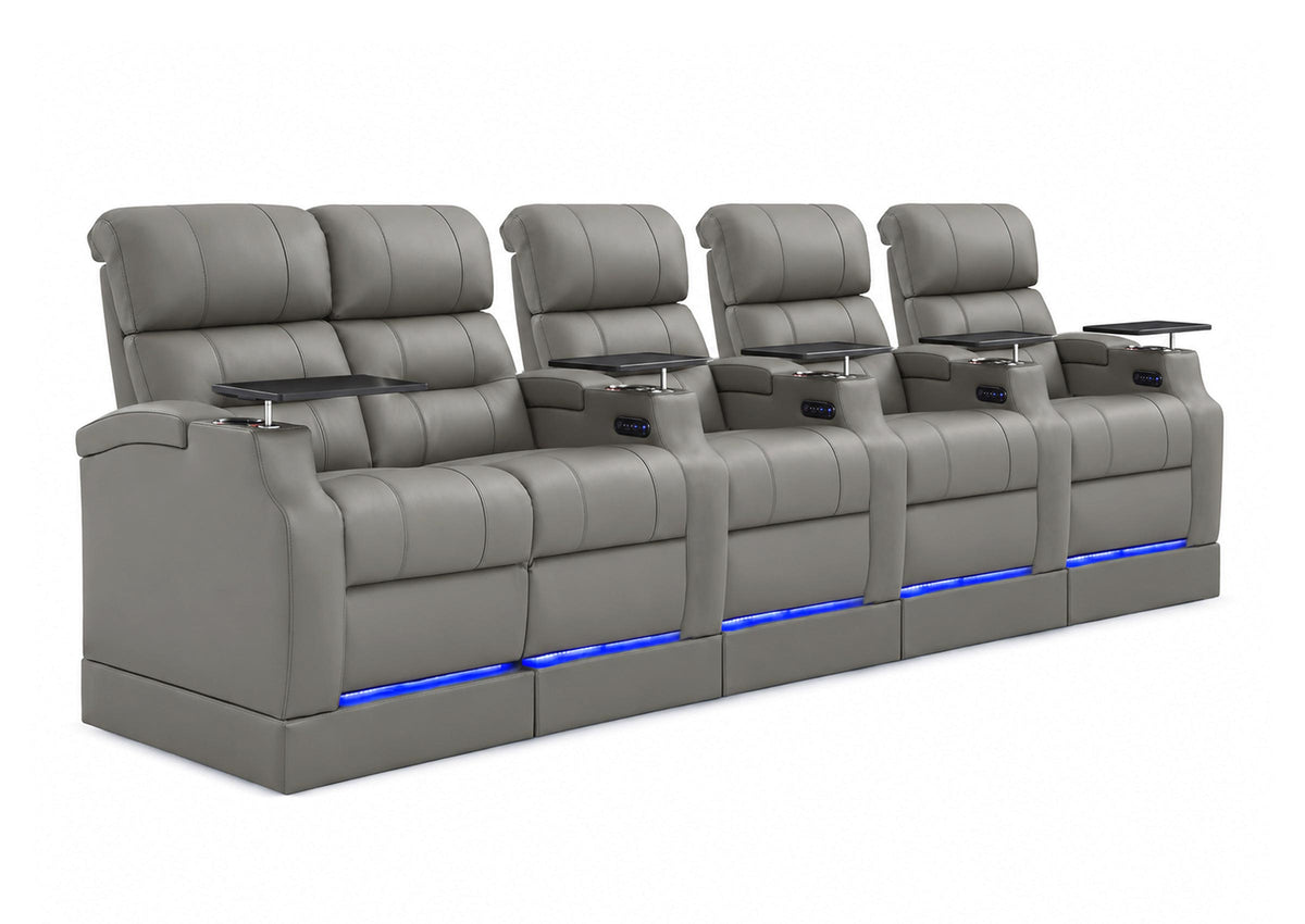 Weilianda Vanguard Riser Series 5-Seat Ergonomic Power Recliner | Top-Grain Leather Sofa