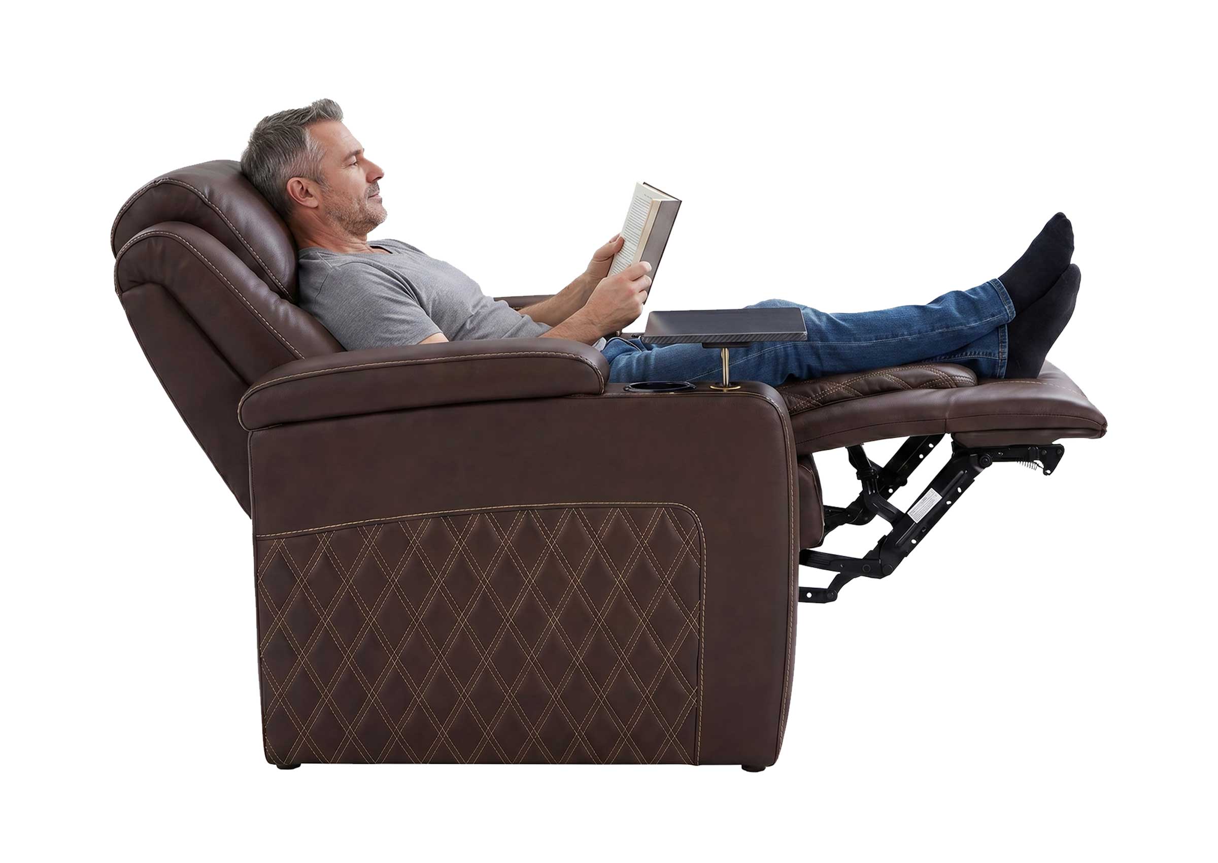 Chic Series Brown Power Recliner | Ambient Lighting Sofa
