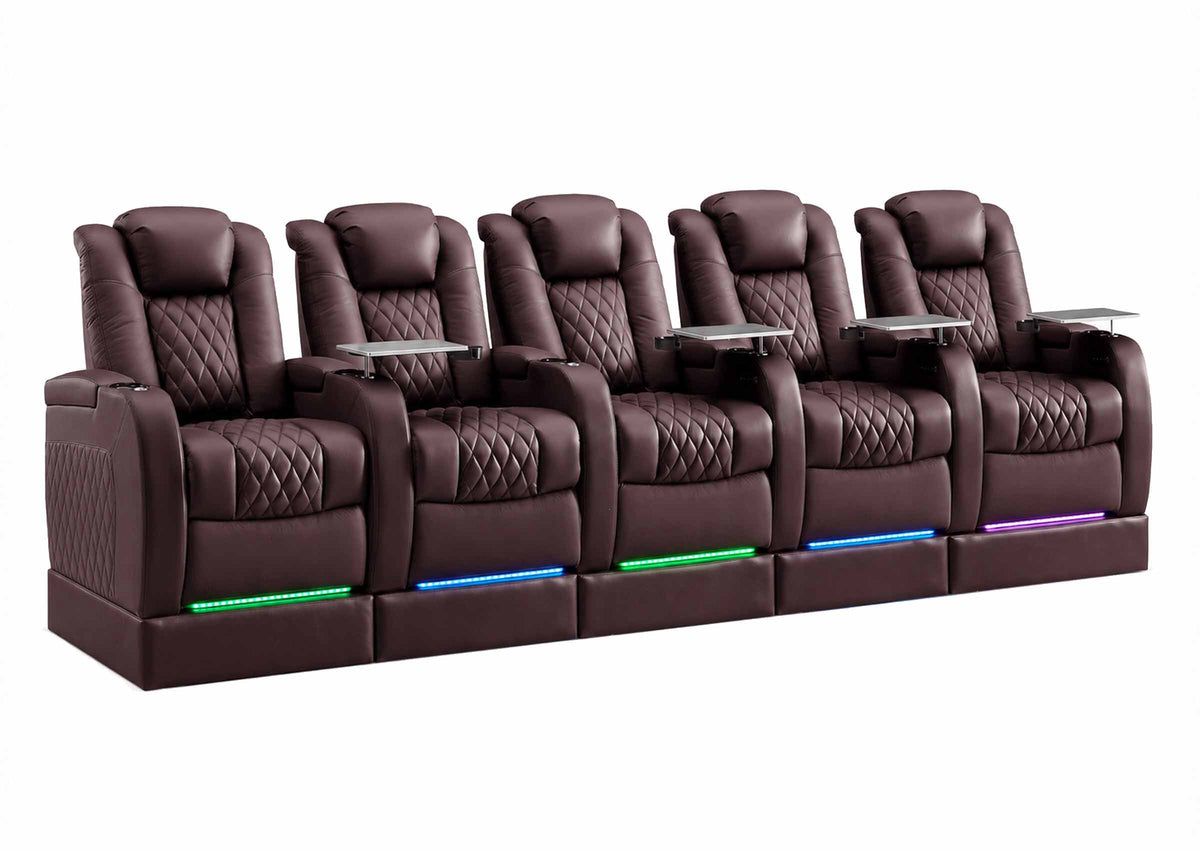 Weilianda FortLux Riser Series 5-seat Home Theater Recliner | Zero Gravity,Adjustable Headrest & Lighting