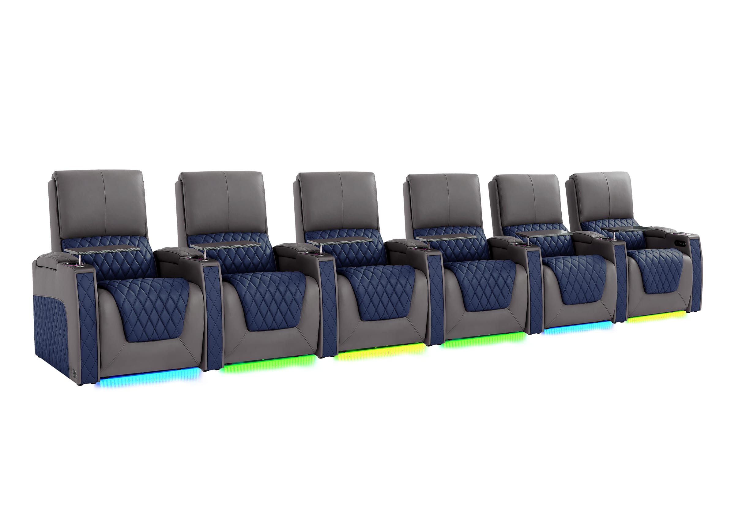Weilianda AstroUltra Series Grey Custom Dual-Color 6-Seat Zero Gravity Recliner with RGB Lighting
