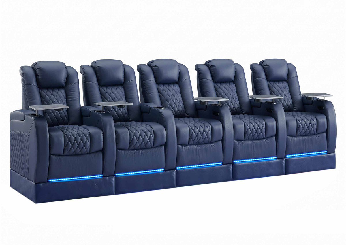 Weilianda FortLux Riser Series 5-seat Home Theater Recliner | Zero Gravity,Adjustable Headrest & Lighting