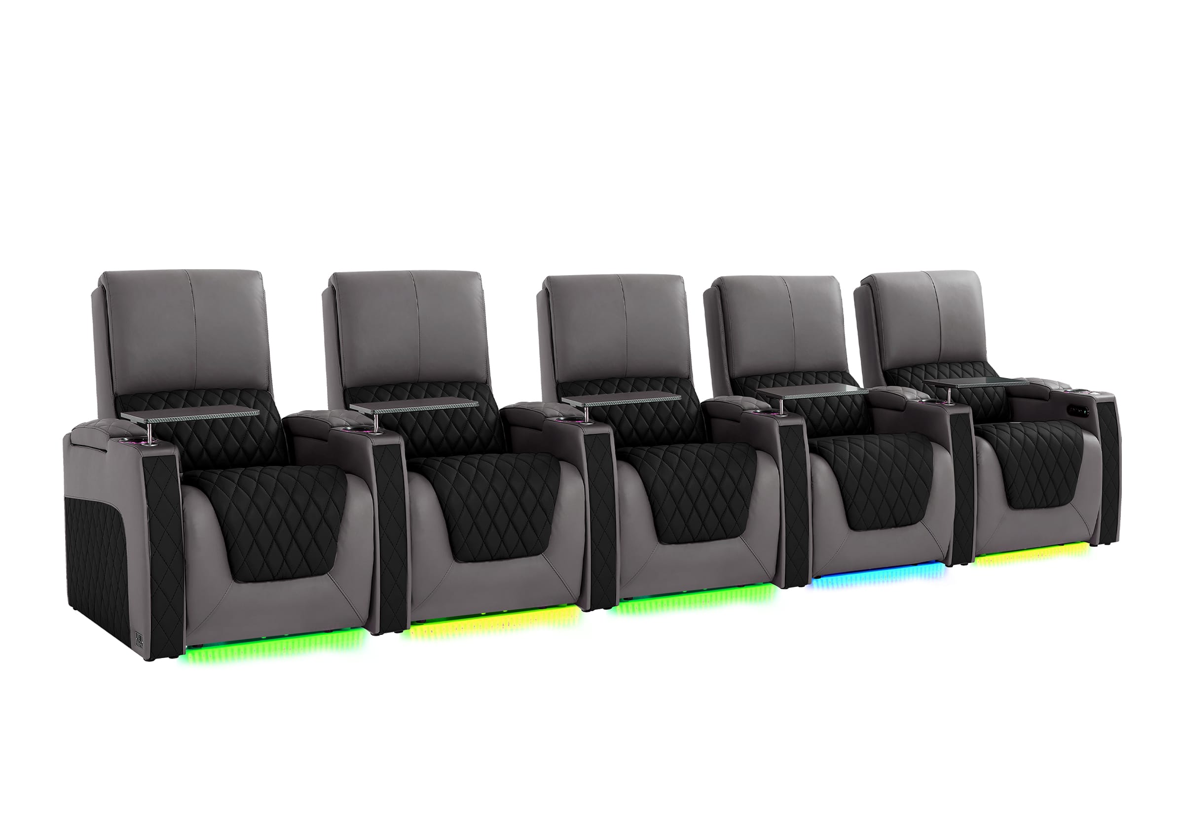 Weilianda AstroUltra Series Grey Custom Dual-Tone Modern Theater Seating with USB Charging 5-Seater