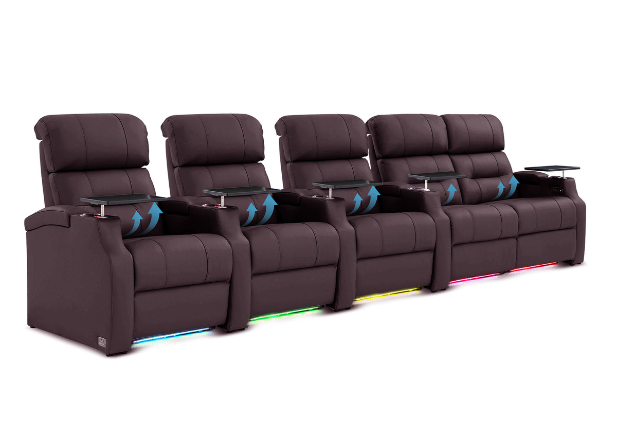 Weilianda Vanguard Lumbar Series Five-Seat Movie Theater Recliner with Adjustable Lumbar Support