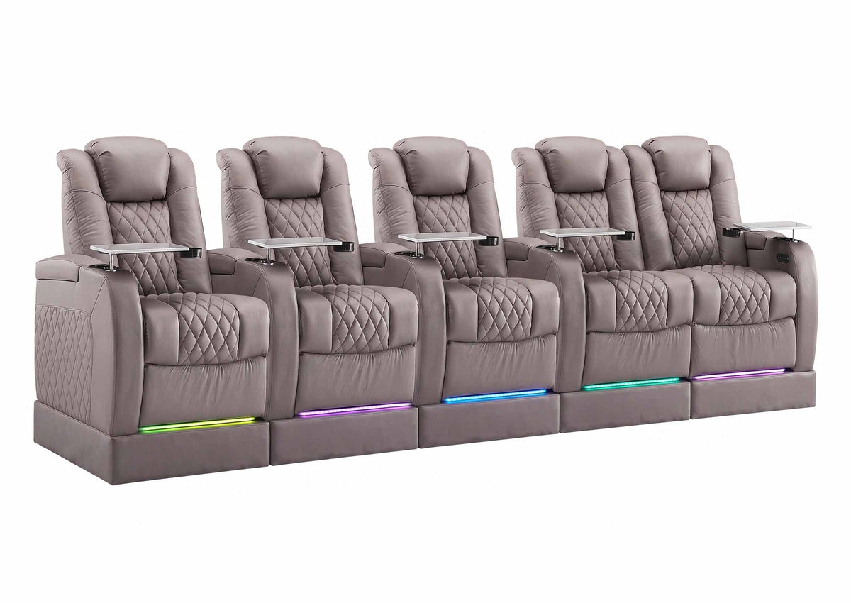 Weilianda FortLux Riser Series 5-seat Home Theater Recliner | Zero Gravity,Adjustable Headrest & Lighting