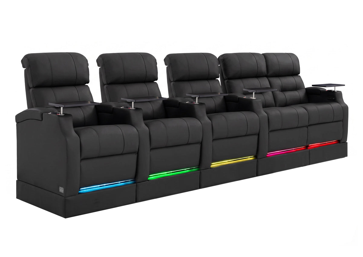 Weilianda Vanguard Riser Series 5-Seat Ergonomic Power Recliner | Top-Grain Leather Sofa