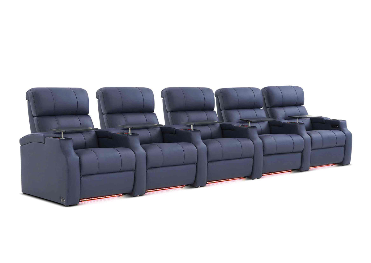 Weilianda Vanguard XL Series 5-Seat Electric Theater Recliner | Extra-Wide Comfort & Premium Leather
