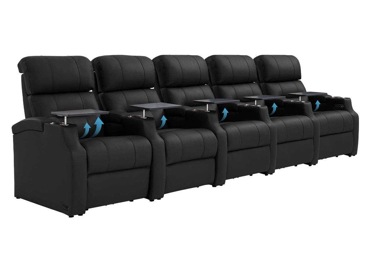 Weilianda Vanguard Lumbar Series Five-Seat Movie Theater Recliner with Adjustable Lumbar Support