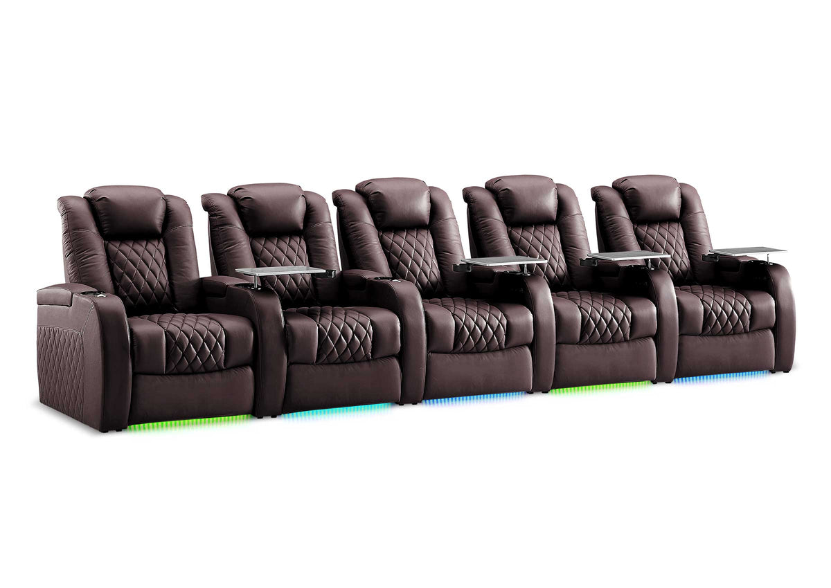 Weilianda FortLux XL Series - Oversized Comfortable Seating | Five-Seat Home Cinema Sofa with Top Grain Leather