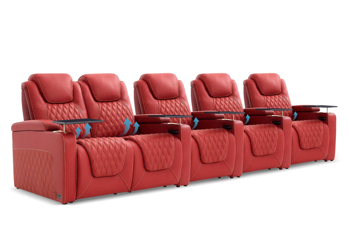Weilianda Chic Lumbar Series 5-Seat Theater Recliner Couch with Built-In Lumbar Support