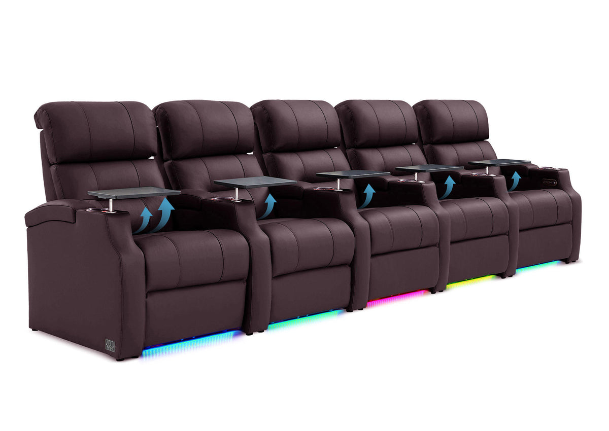 Weilianda Vanguard Lumbar Series Five-Seat Movie Theater Recliner with Adjustable Lumbar Support