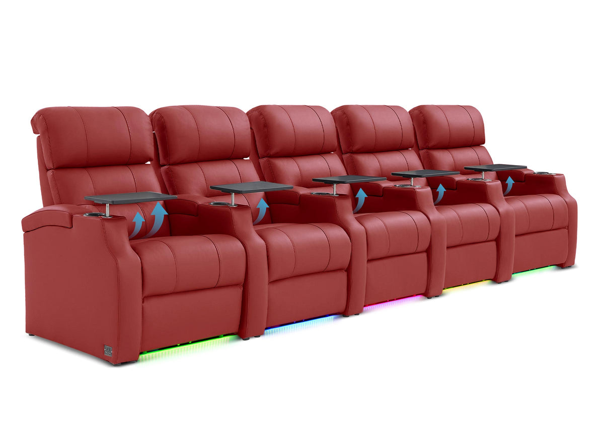 Weilianda Vanguard Lumbar Series Five-Seat Movie Theater Recliner with Adjustable Lumbar Support