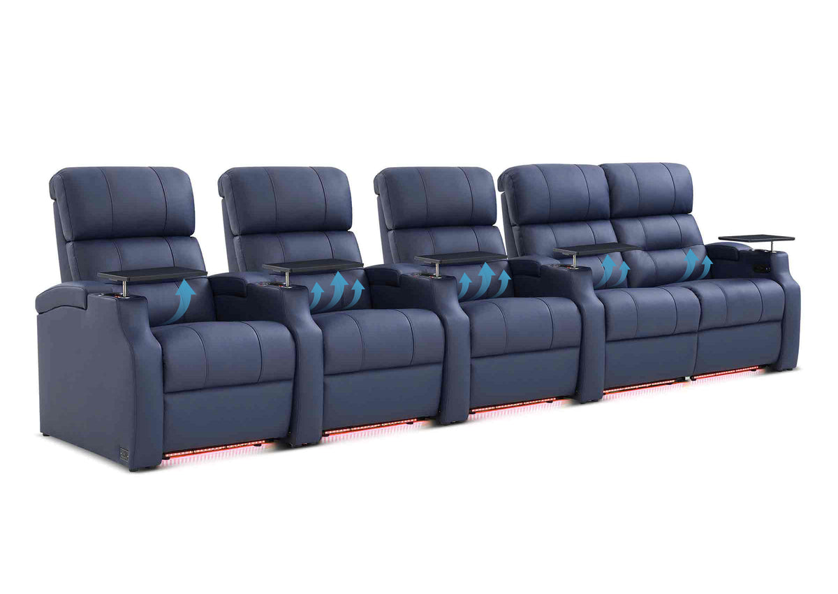 Weilianda Vanguard Lumbar Series Five-Seat Movie Theater Recliner with Adjustable Lumbar Support