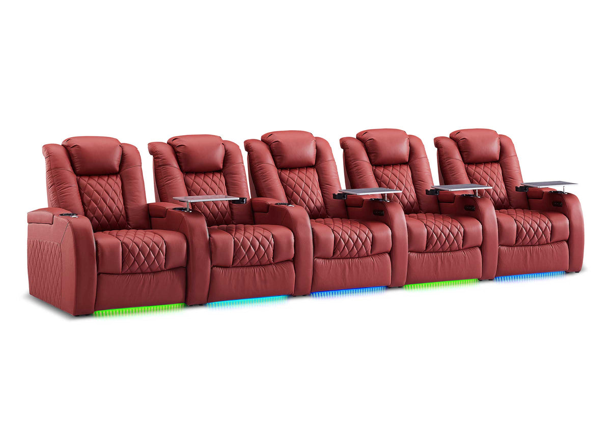 Weilianda FortLux XL Series - Oversized Comfortable Seating | Five-Seat Home Cinema Sofa with Top Grain Leather