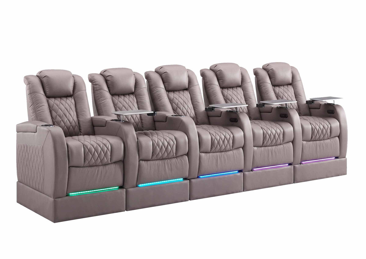 Weilianda FortLux Riser Series 5-seat Home Theater Recliner | Zero Gravity,Adjustable Headrest & Lighting