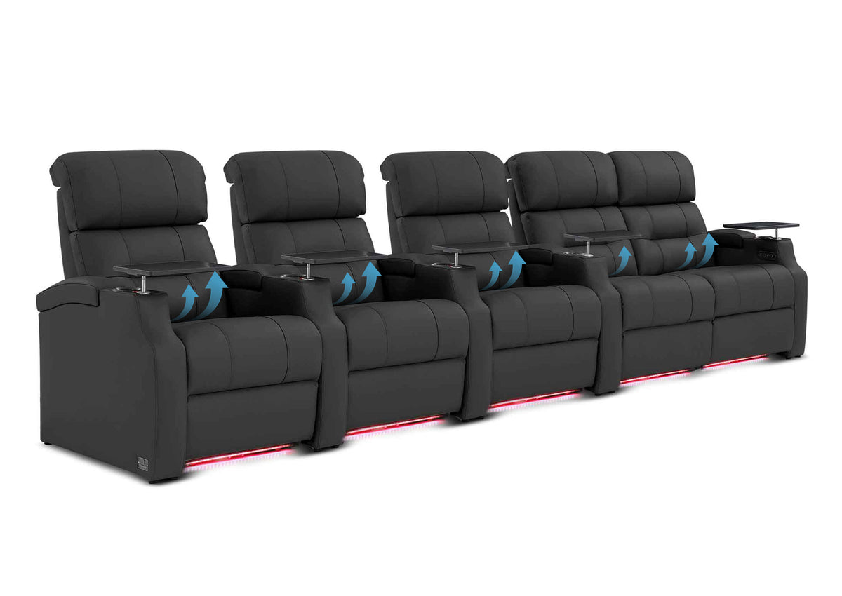 Weilianda Vanguard Lumbar Series Five-Seat Movie Theater Recliner with Adjustable Lumbar Support