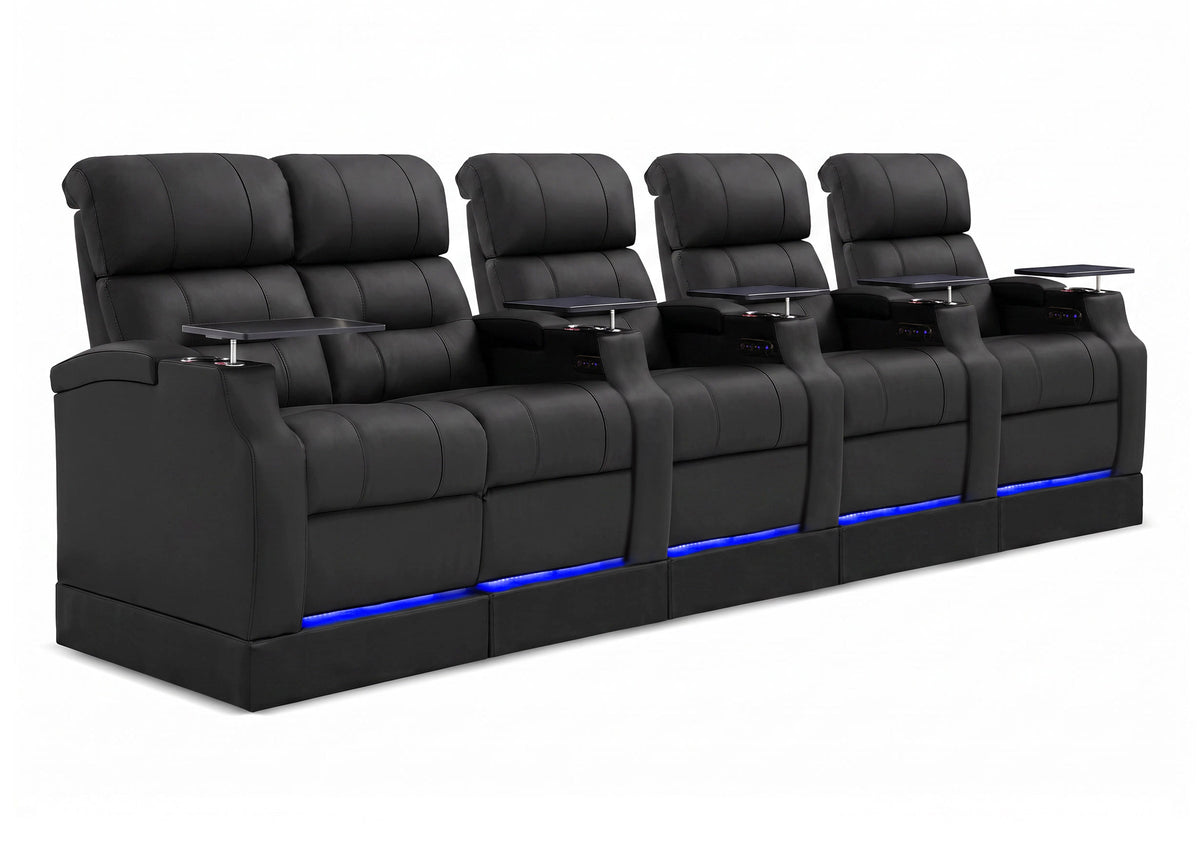 Weilianda Vanguard Riser Series 5-Seat Ergonomic Power Recliner | Top-Grain Leather Sofa