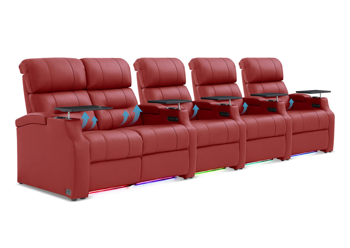 Weilianda Vanguard Lumbar Series Five-Seat Movie Theater Recliner with Adjustable Lumbar Support