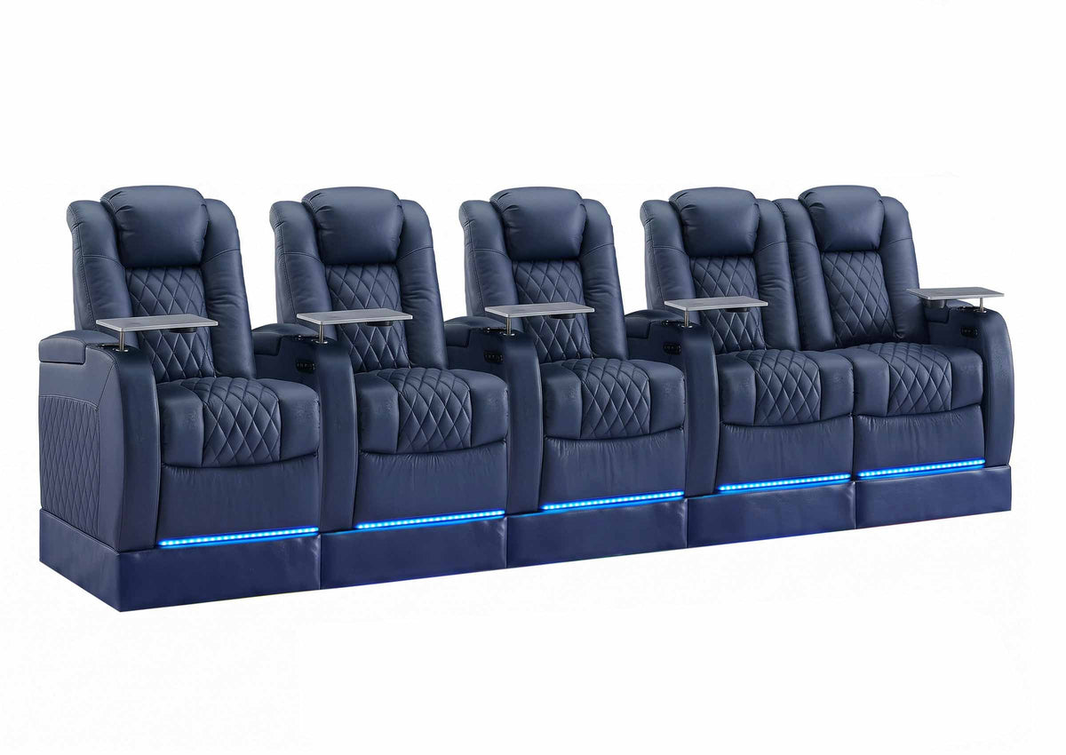 Weilianda FortLux Riser Series 5-seat Home Theater Recliner | Zero Gravity,Adjustable Headrest & Lighting