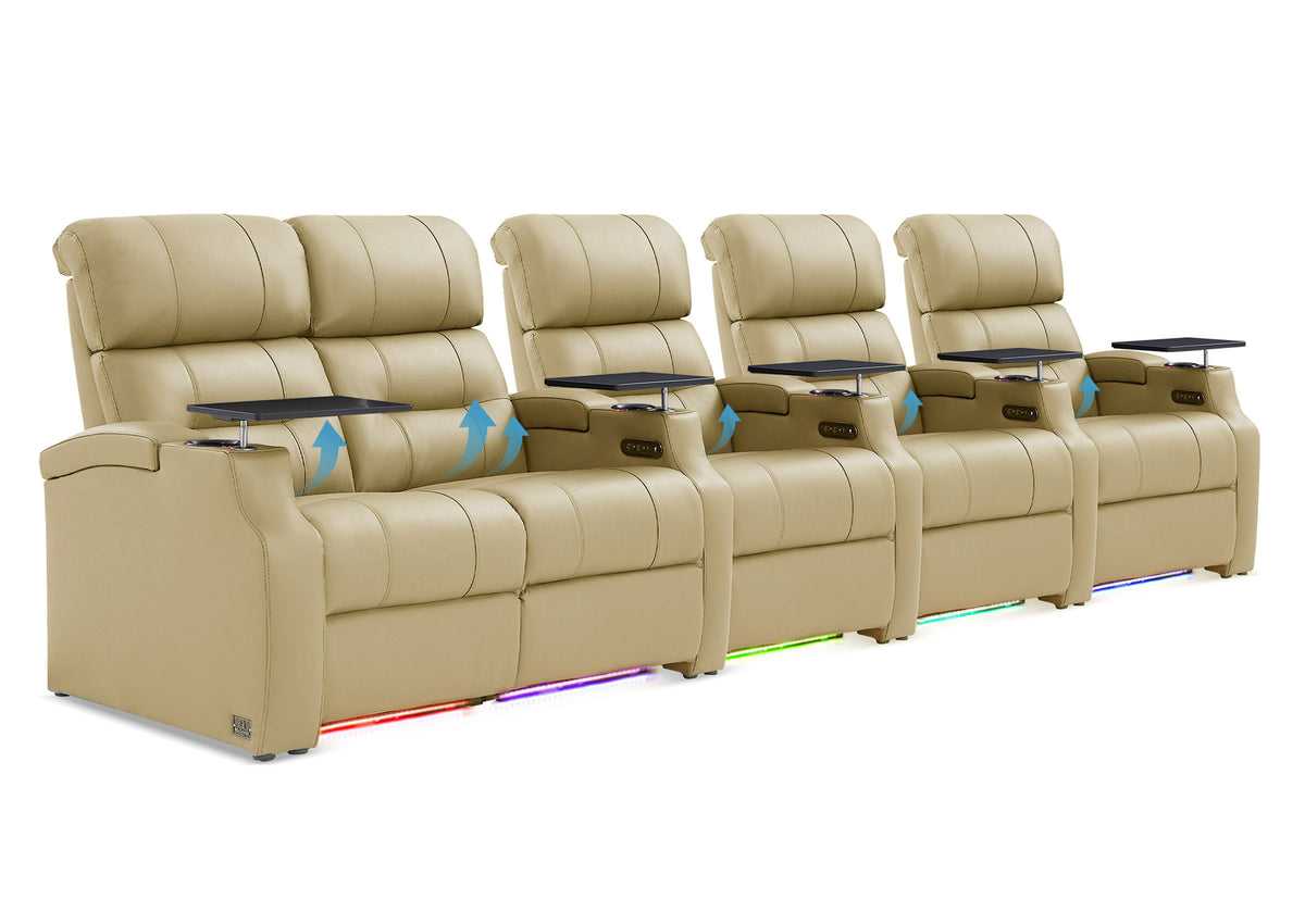 Weilianda Vanguard Lumbar Series Five-Seat Movie Theater Recliner with Adjustable Lumbar Support