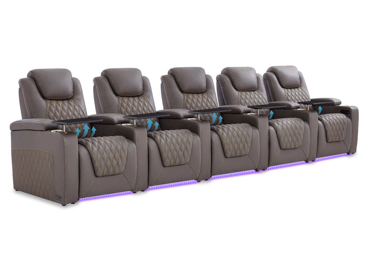 Weilianda Chic Lumbar Series 5-Seat Theater Recliner Couch with Built-In Lumbar Support