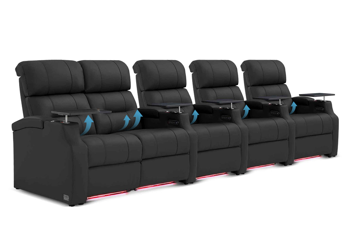 Weilianda Vanguard Lumbar Series Five-Seat Movie Theater Recliner with Adjustable Lumbar Support
