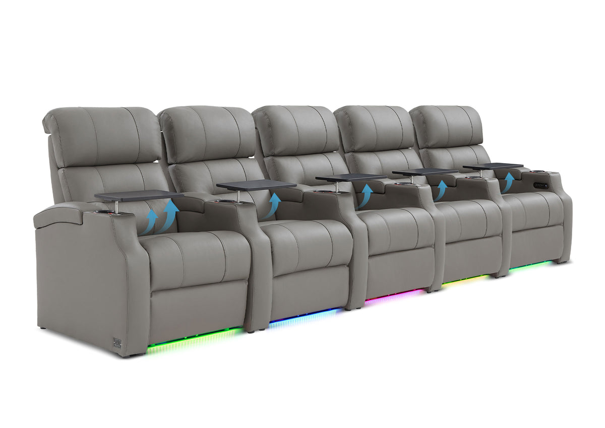 Weilianda Vanguard Lumbar Series Five-Seat Movie Theater Recliner with Adjustable Lumbar Support