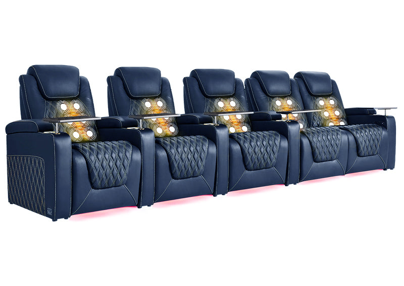 Weilianda Chic Massage Series Home Cinema Chairs Row of 5 | USB Charging for Gaming Room