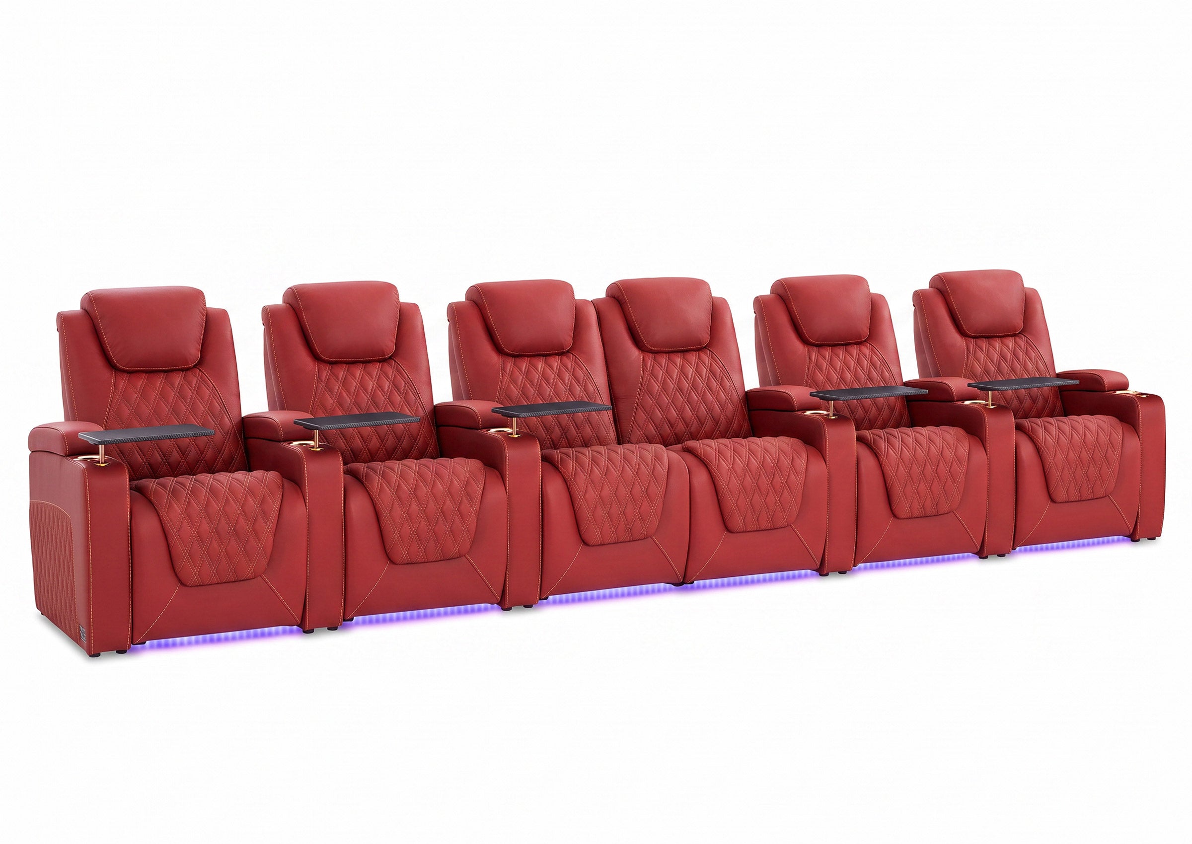 Weilianda Chic Series 6-Seat Electric Home Theater Recliner  | Multicolor Lighting