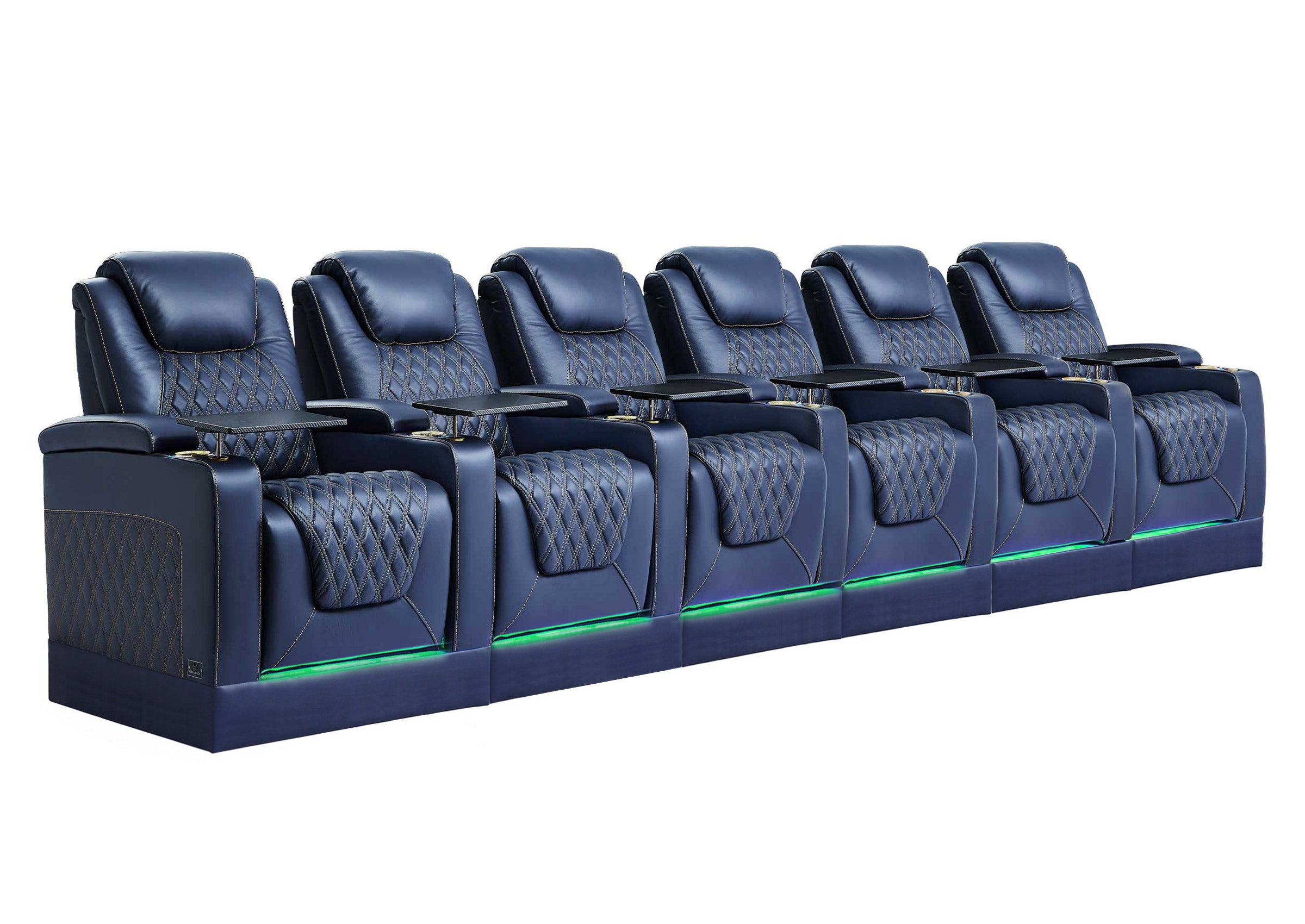 Weilianda Chic Riser Series Six-Seat Ergonomic Theater Recliner | Modern Recliner Chair for Media Room
