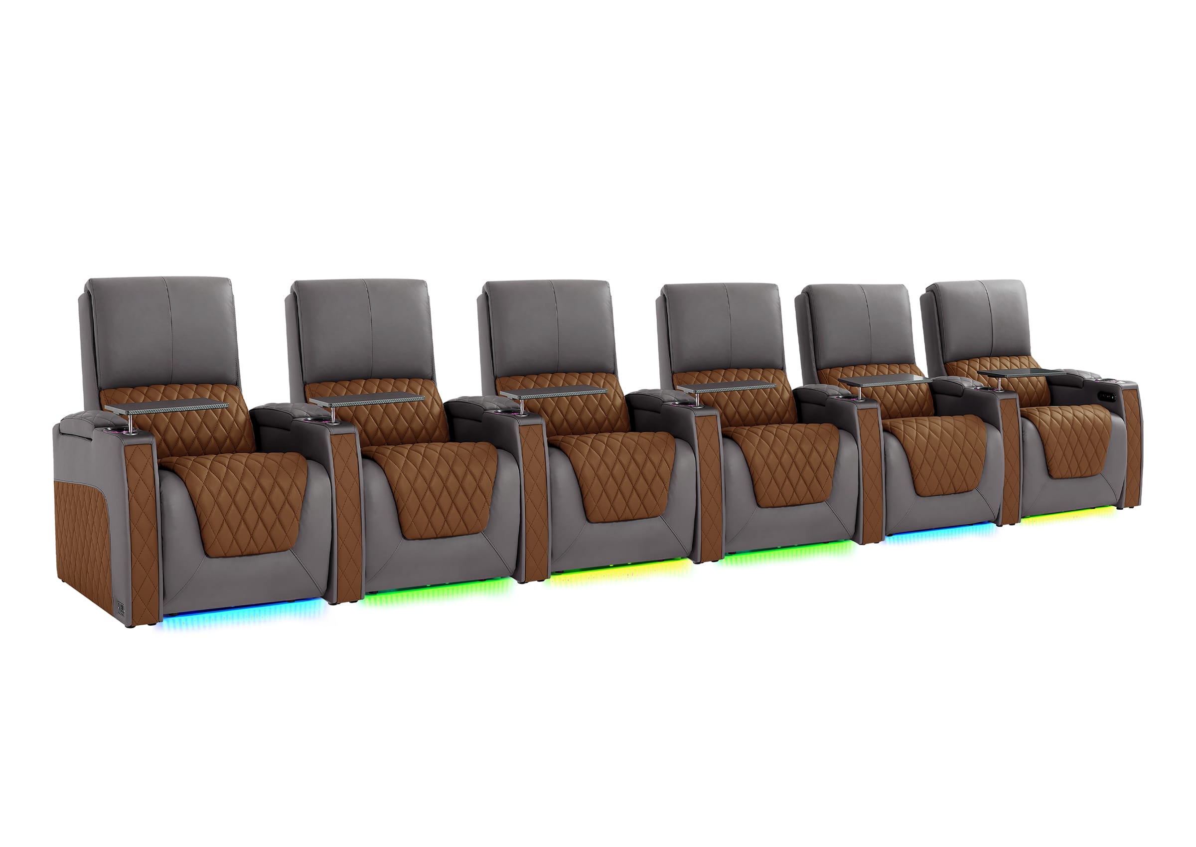 Weilianda AstroUltra Series Grey Custom Dual-Color 6-Seat Zero Gravity Recliner with RGB Lighting