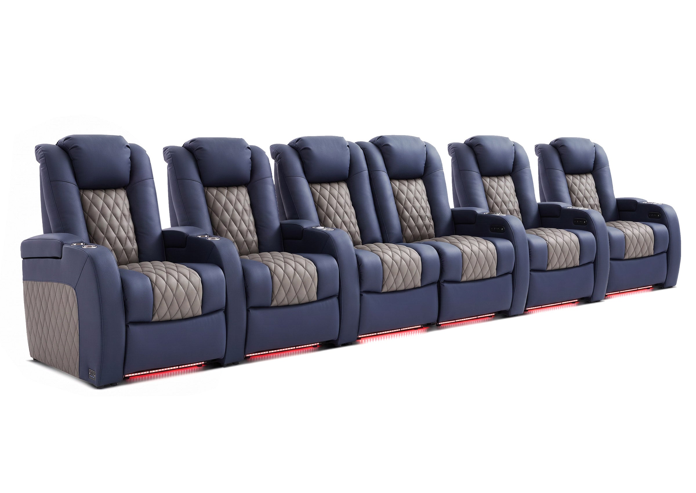 Weilianda 2026 Luxury Version 2.0 Power Theater Seats Dual-Color Couch 6-seat