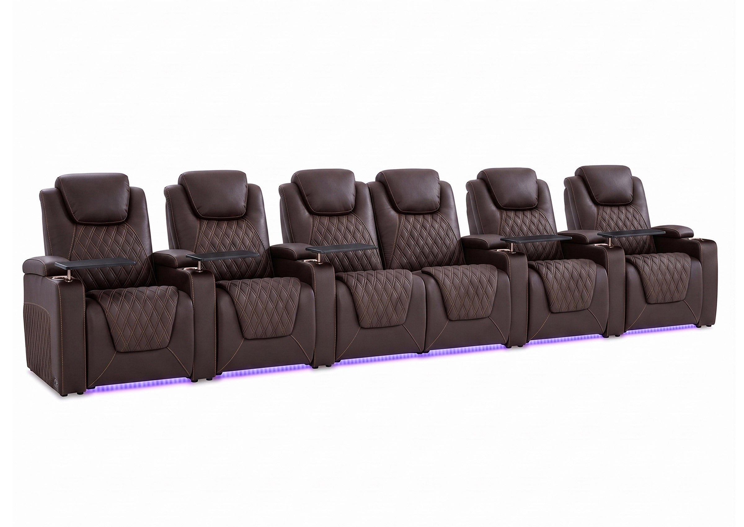 Weilianda Chic Series 6-Seat Electric Home Theater Recliner  | Multicolor Lighting