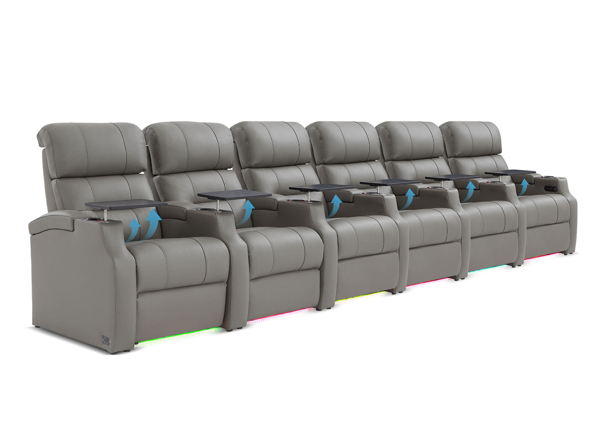 Weilianda Vanguard Lumbar Series 6-Seat Electric Reclining Chairs with Bulit-In Lumbar Support for Movie Night